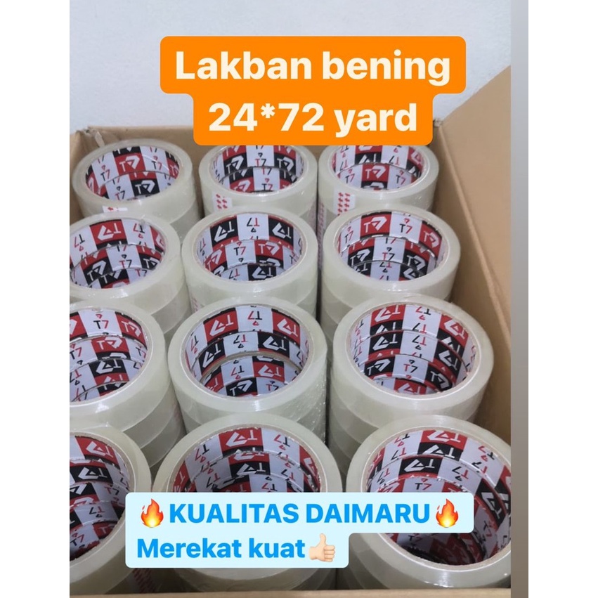 Lakban Bening Packing T7 Tape 24mm x 72 Yard kualitas Daimaru