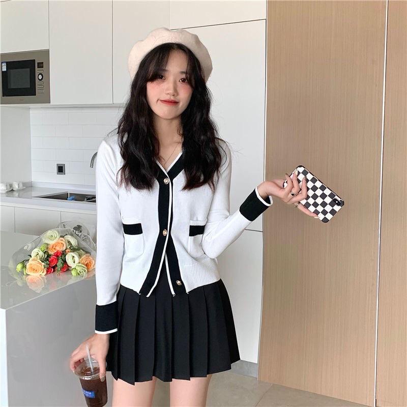 Baju wanita korea Cardigan rajut wanita Cardigan/Atasan Rajut Outer ​lengan Panjang Atasan wanita lengan panjang/ Atasan wanita korea/Sweater rajut/Cardigan panjang rajut crop