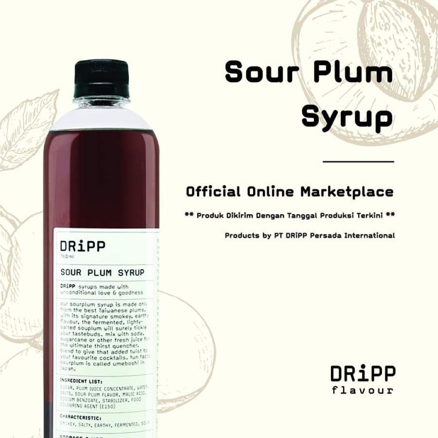 DRiPP Sour Plum Syrup 760ml