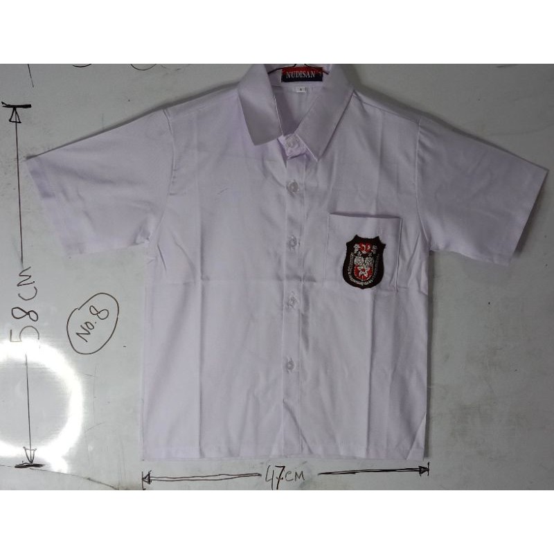 baju seragam sekolah SD lengan pendek no 8 nudisan