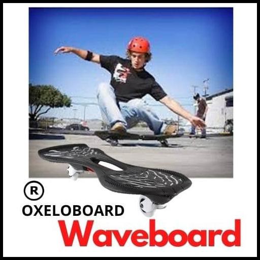 Oxeloboard Waveboard Dewasa - Black/White Skateboard Original Oxelo