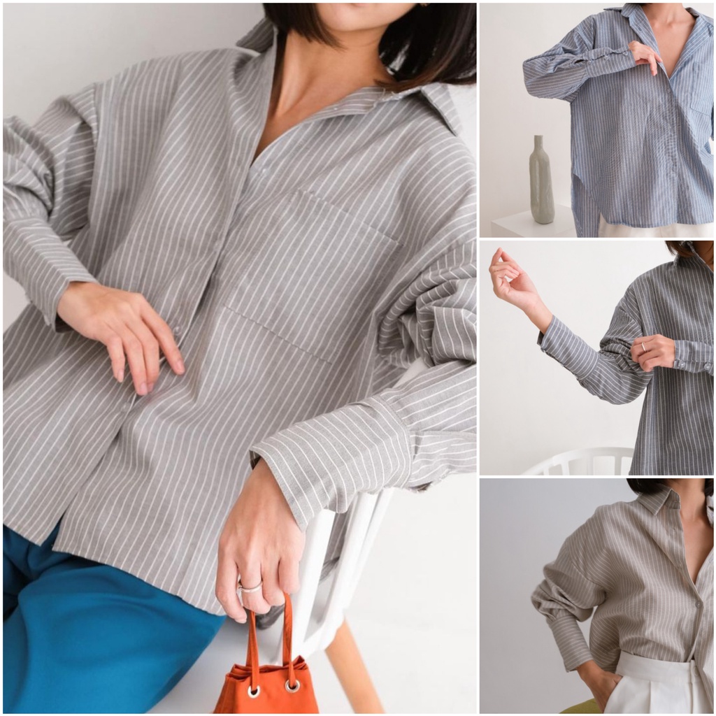 Kemeja Blouse Wanita Casual Lengan Panjang Bahan Katun Premium Blus Wanita Blouse Wanita Kemeja Wanita Atasan Wanita