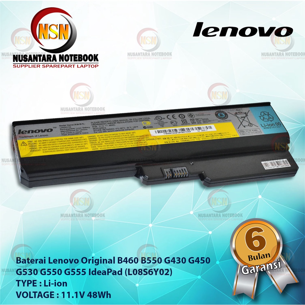 Baterai Laptop Original Lenovo Ideapad B460 B550 G430 G450 G530 G550 G555