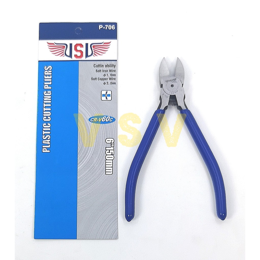 VSV PLASTIC cutting plier 6&quot; / tang potong 6&quot; / side cutting plier