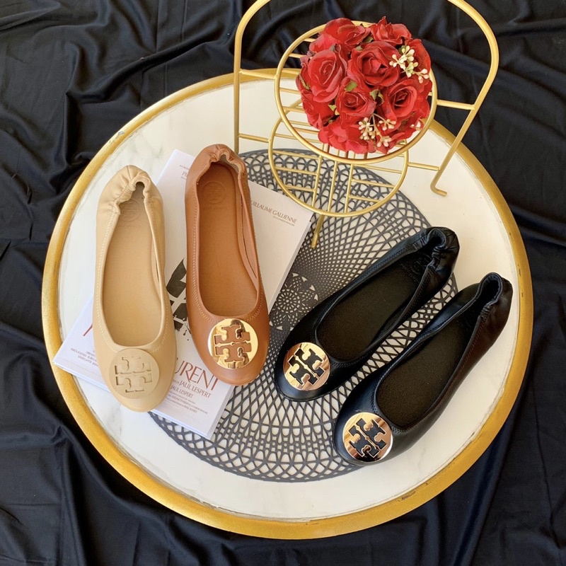 Flatshoes by Tory Burch fullset Import high quality fashion shoes sepatu flat wanita loafers sepatu 
