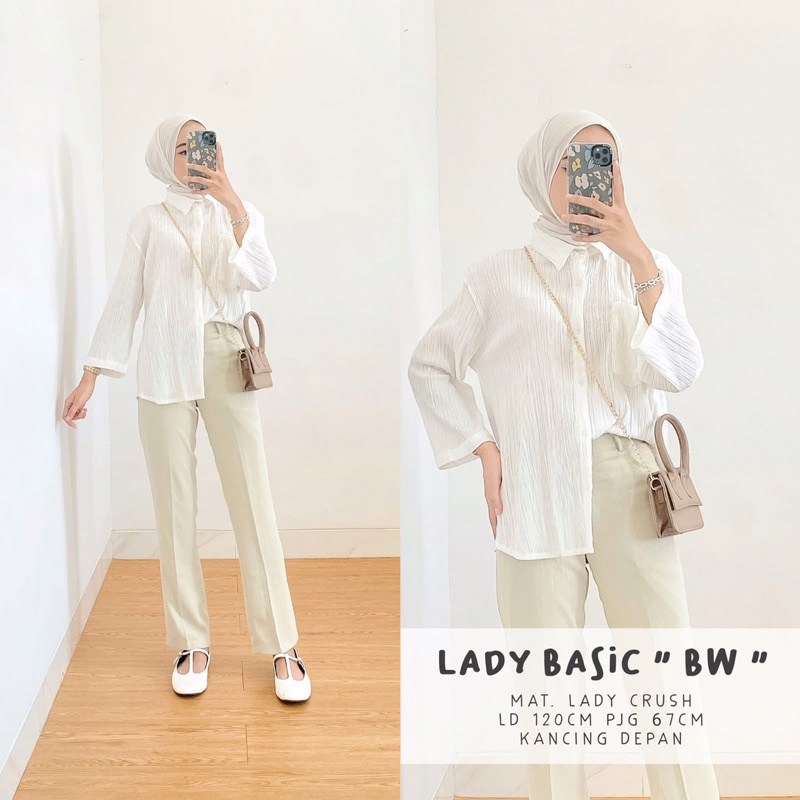 Kemeja Basic Top Atasan Katun Lady Crush (Kemeja Basic Wanita Bahan Lady Crush)