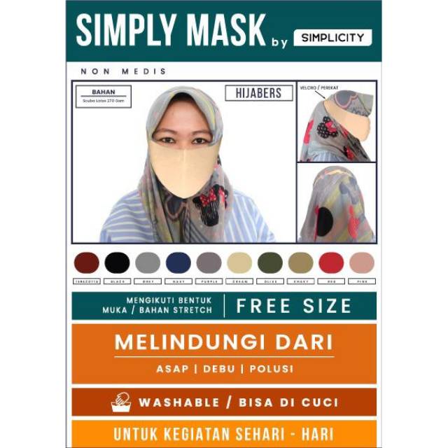 MASKER KAIN BAHAN SCUBA UNTUK HIJAB  POLOS