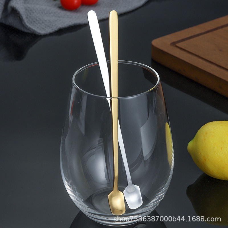 COD★ Sendok Makan stainless Steel 304 KoreaTeh Kopi Set Tea Spoon Mewah Sendok Sekop Es Krim Penutup Pengadukan Pegangan Panjang Kebutuhan Sehari-hari Bayi Sendok Garpu Murah Import Ready Stock