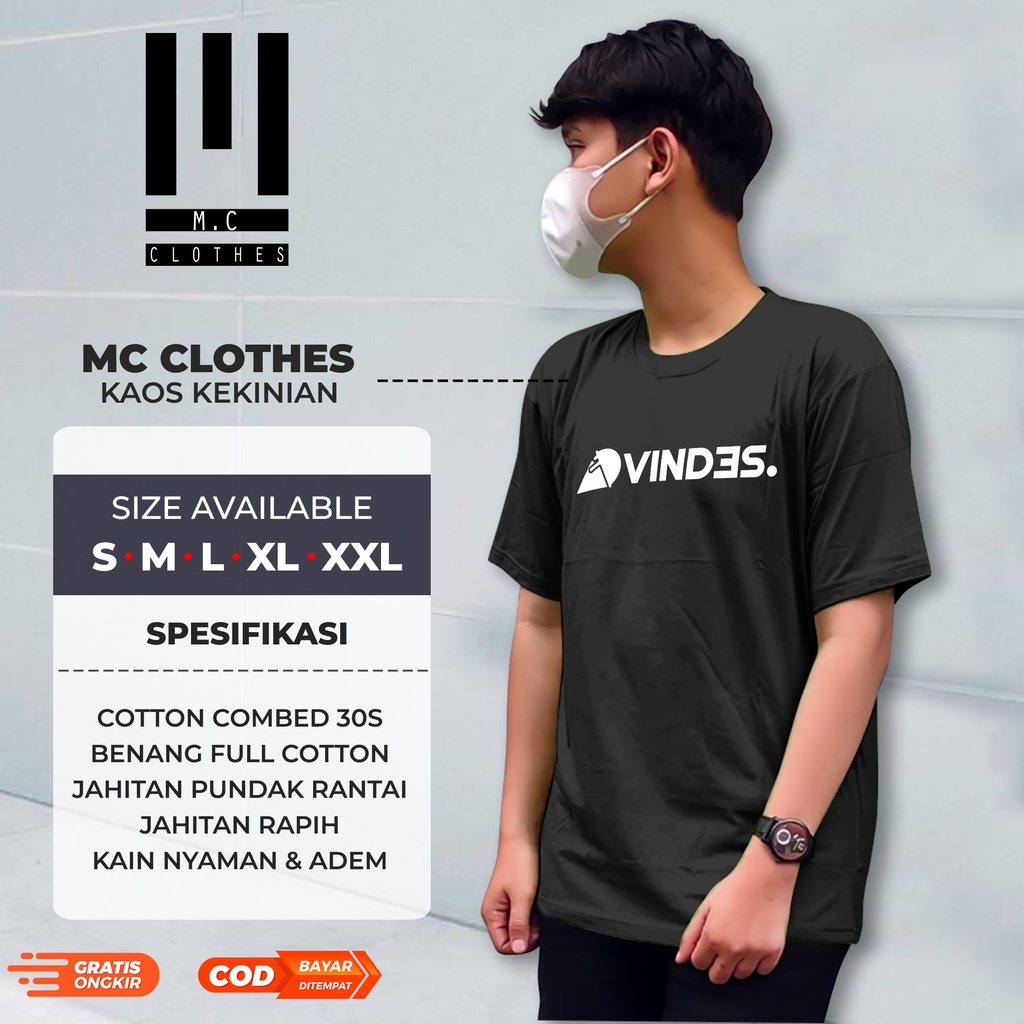 Baju kaos VINDES VINCENT DESTA MERCHANDISE Bahan katun model unisex