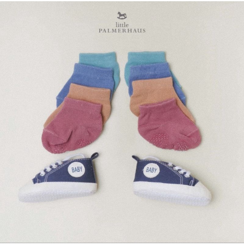 Little Palmerhaus Baby Basic Short Socks Antislip - Kaos Kaki Bayi