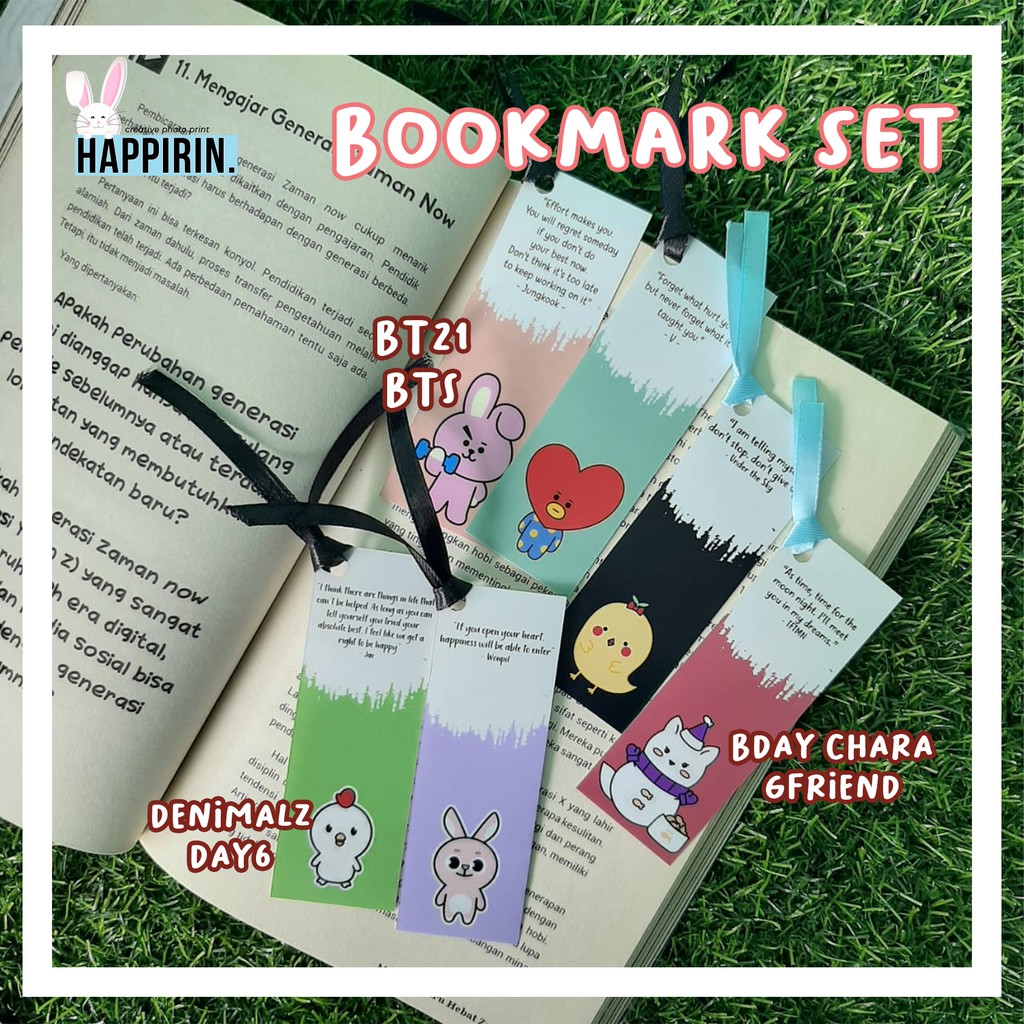 BOOKMARK PEMBATAS BUKU BTS DAY6 GFRIEND Quotes - Cetak Foto Kodak Photo Paper - HAPPIRIN