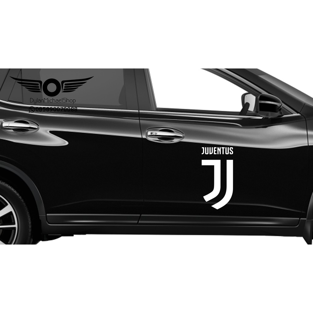 Stiker Bola Logo New Juventus Sticker Mobil Siluet Lambang Juve Besar