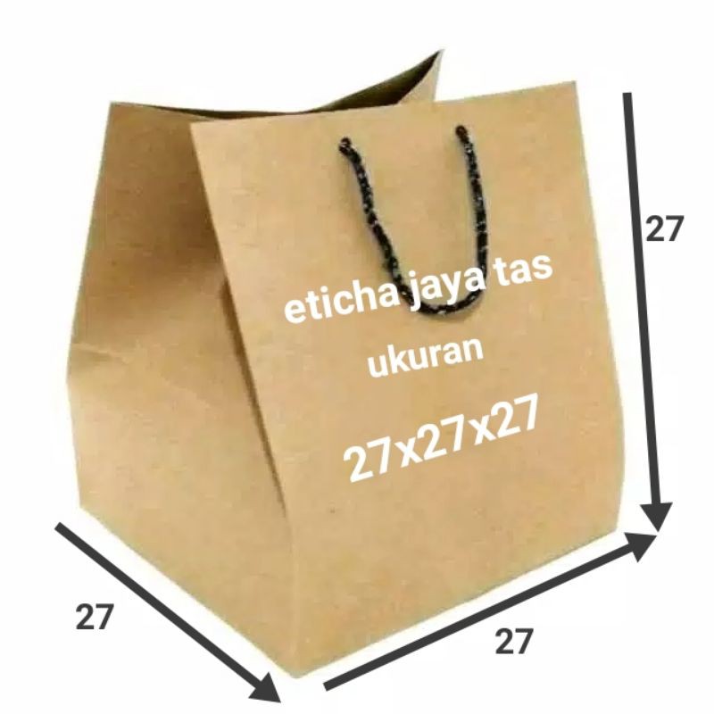 paperbag dus nasi 27x27/paperbag bento/paperbag polos 27x27 tas kertas polos 150 GSM