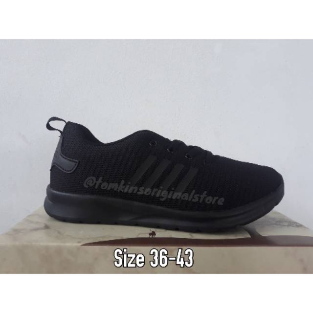 TOMKINS Aniara Full Black Unisex - Sepatu Olahraga - Sepatu Sneakers - Sepatu Lari - Sepatu Sekolah