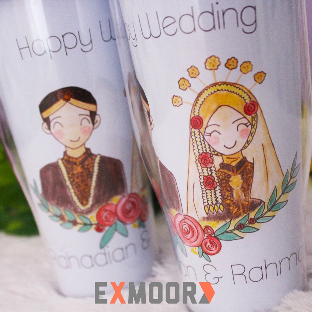 Tumbler Couple Pengantin Jawa Hijab Hadiah Pernikahan
