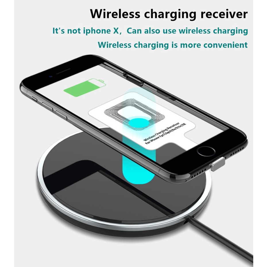 Wireless Charger Receiver TRIPLEDI Qi Fast Charging Adapter Micro USB Type C Lightning Port Pad Dock