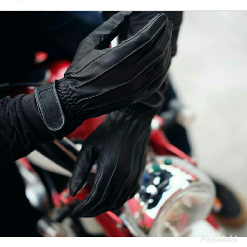 Sarung tangan motor pria wanita kulit asli sedia ukuran besar big size jumbo XXL XXXL