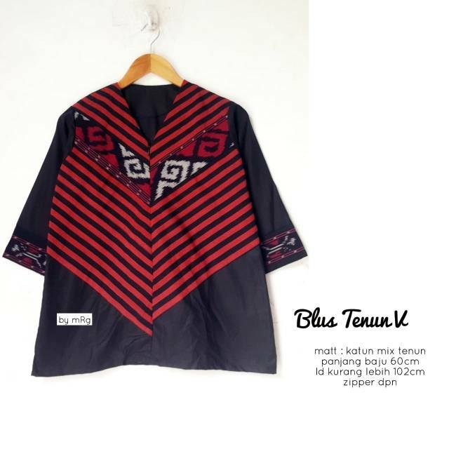 Blouse Oshin Tenun/ Blouse Batik Tenun Mix Katun