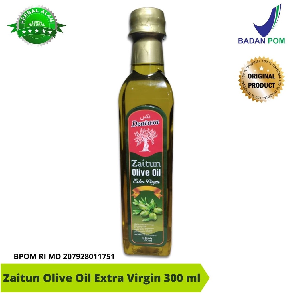Minyak Zaitun Extra Virgin 300 ml &amp; 60 ml Dzatasa BPOM