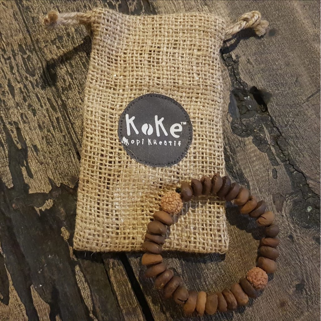 Gelang Biji Kopi Asli Pria dan Wanita Unik Kombinasi