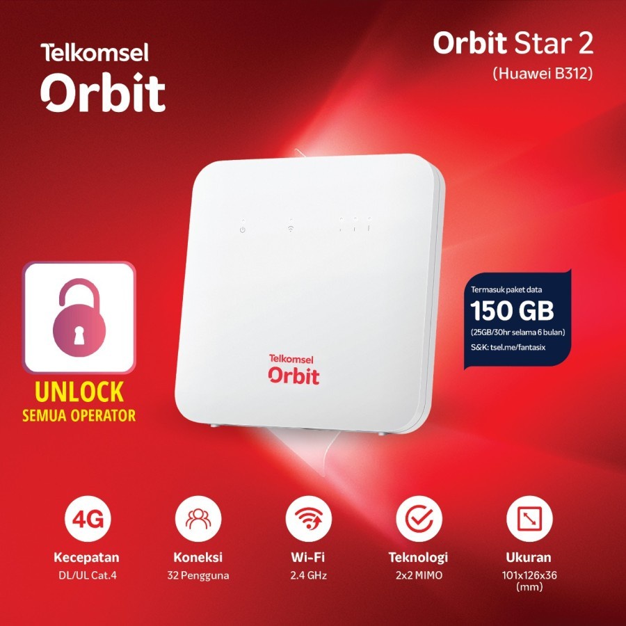 Modem Wifi Home Router 4G Telkomsel Orbit Star 2 Huawei B312