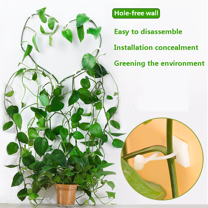 10Pcs Invisible Wall Vines Fixture Clips/Plant Climbing Wall Sticky Plastic Cable Storage Hook/Self-adhesive Garden Balcony Decoration Fixer Holder