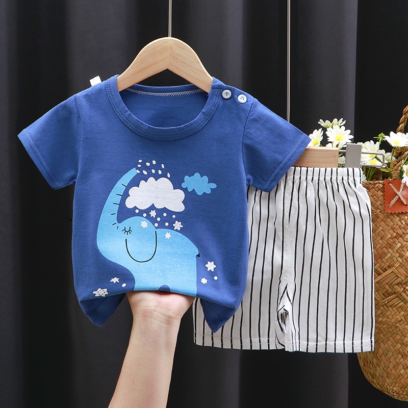 stoberi - SETELAN PENDEK ANAK H5 MOTIF HEWAN LUCU NEW1