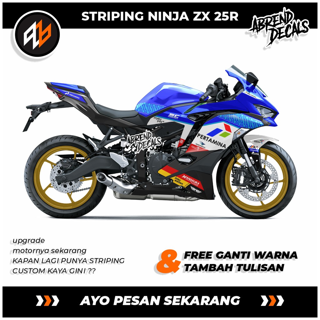 STRIPING NINJA ZX25R  MANDALIKA / STIKER MOTOR NINJA ZX 25 R / ZX25R / ACCESORIES STICKER BODY MOTOR