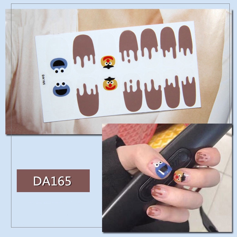 Da161-180 14pcs/lembar Stiker Kuku Palsu 3d Warna Bronze Untuk Nail Art Diy