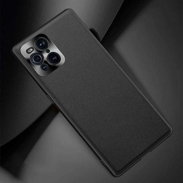 OPPO FIND X3 PRO SOFT CASE LEATHER LUXURY METAL CAMERA PROTECT