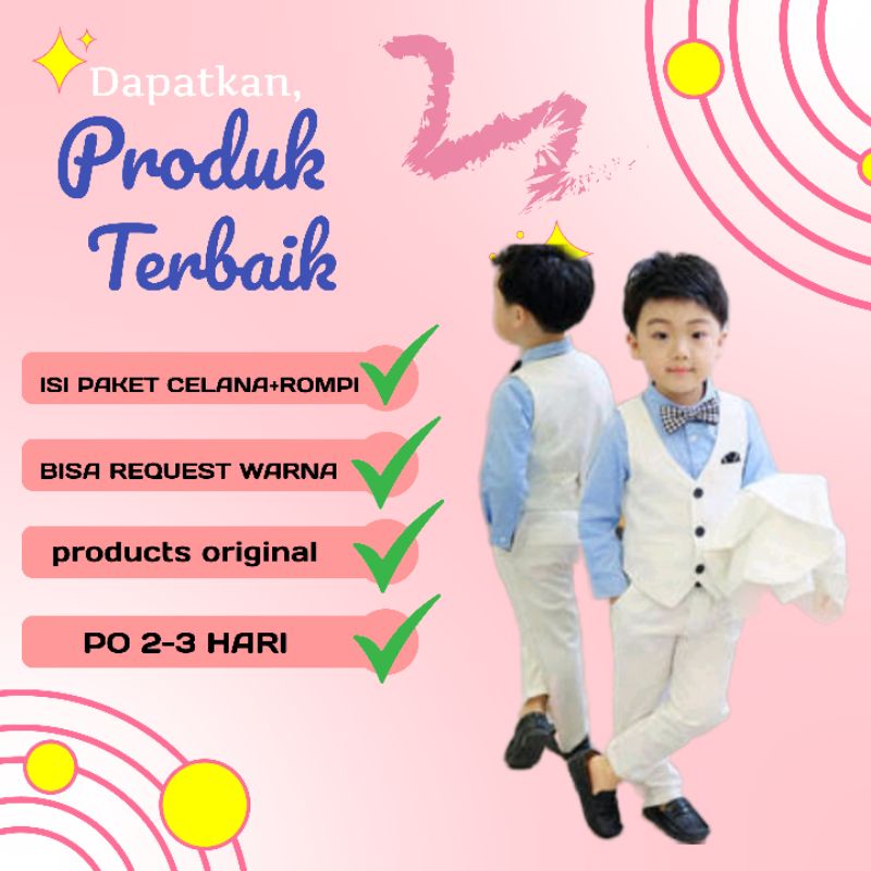 [2-13 Tahun ROMPI SAMA CELANA AJA] rompi anak laki laki-baju rompi anak cowok-rompi anak cowok-rompi
