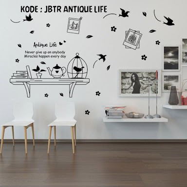 RELIZA WALLSTICKER / STIKER DINDING ANTIQUE LIFE DAPUR KITCHEN BINGKAI FOTO SANGKAR XL8199