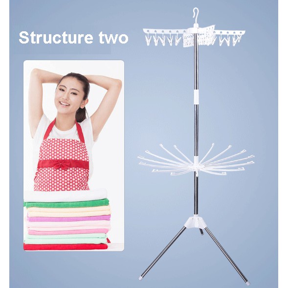 【COD+Pengiriman Cepat】YUN Mall Jemuran Handuk Baju Kaos Kaki Bayi Stand Hanger Berdiri Lipat Foldable Drying Rack 3 Susun/ 2 Sunsun