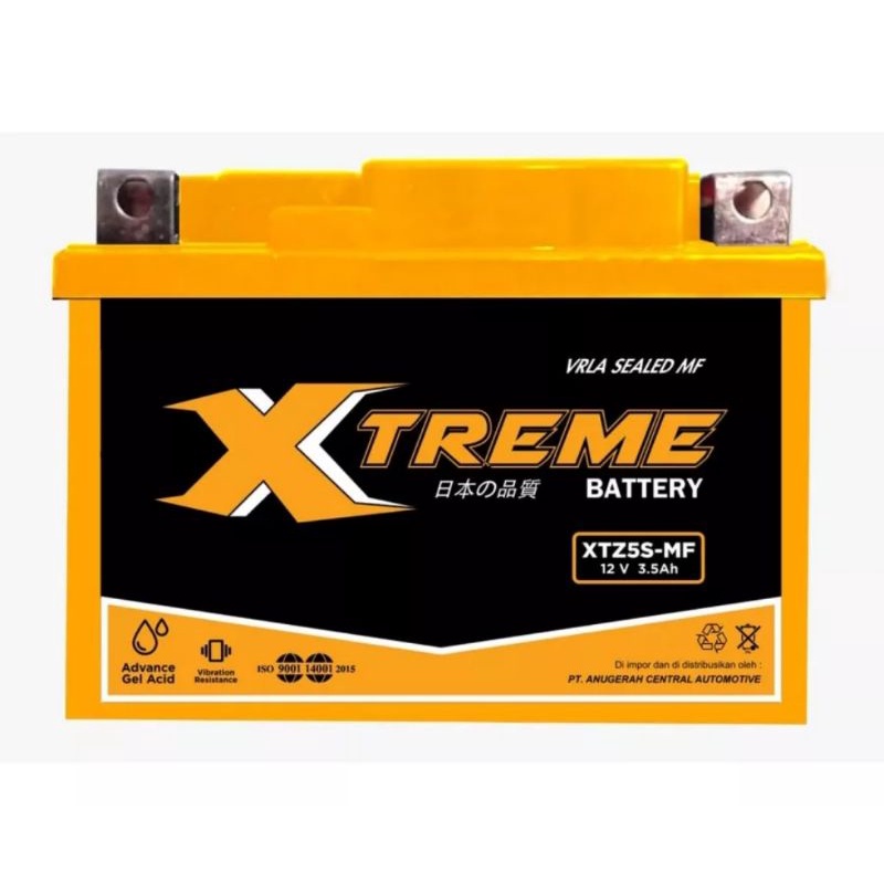 Aki Kering GTZ5S Xtreme (XTZ5S) 12V 3.5aH - Vario Beat Karisma Revo X125 Spin Shogun125 MioJ SoulGT 