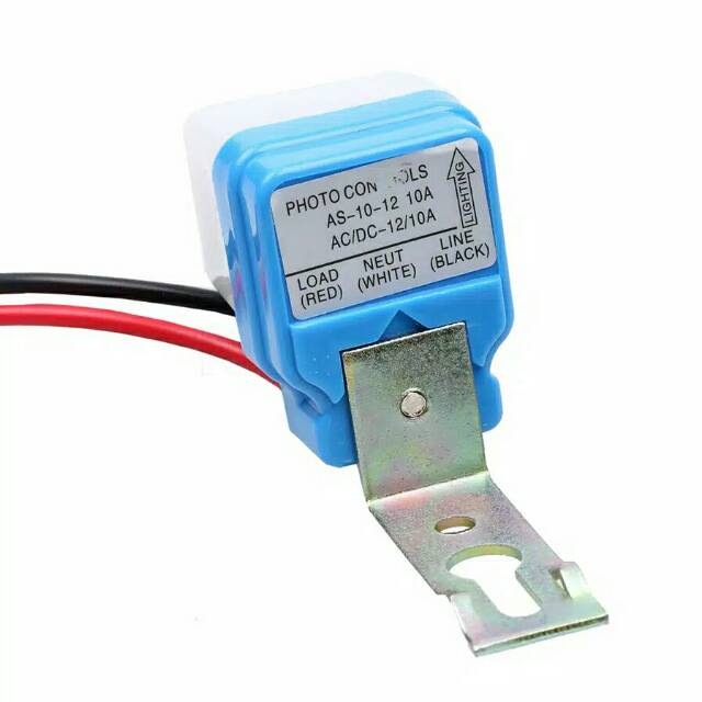 Photo cell sensor cahaya ac 220v 10a 2200w otomatis menyala saat petang  buat lampu jalan, makam