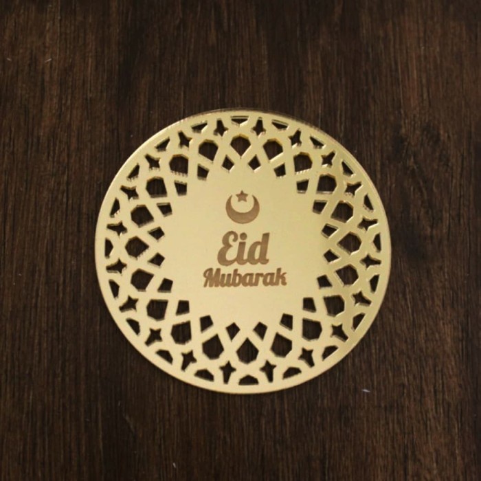 

Idul Fitri Tag 7cm / Acrylic Gold Mirror / Hiasan Idul Fitri Keren