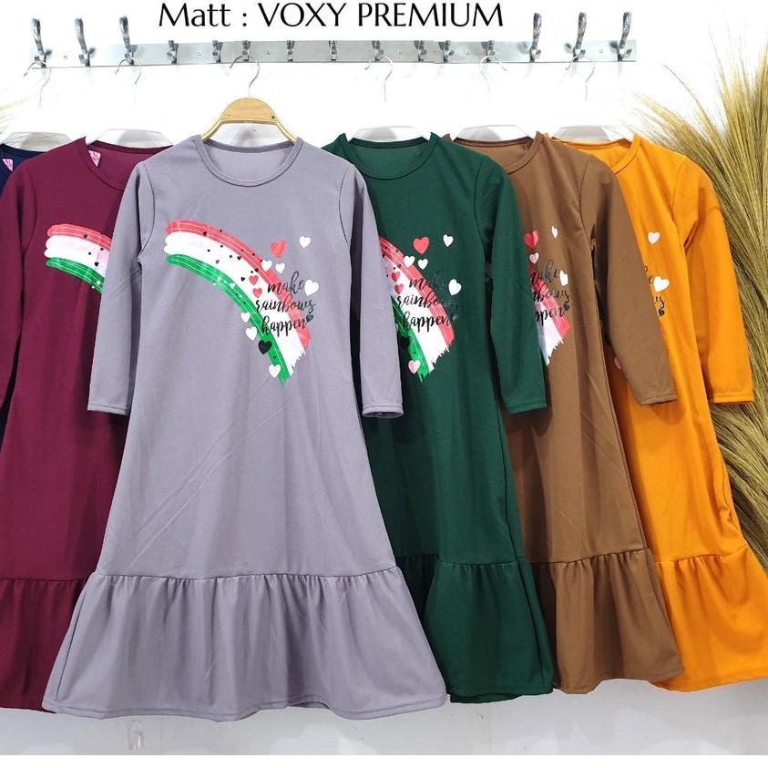 ֍ westylis Gamis Anak Perempuan Motif Rainbow Rumbai Bawah 8-10 Tahun ( Real Pick ) Gamis Anak Lucu