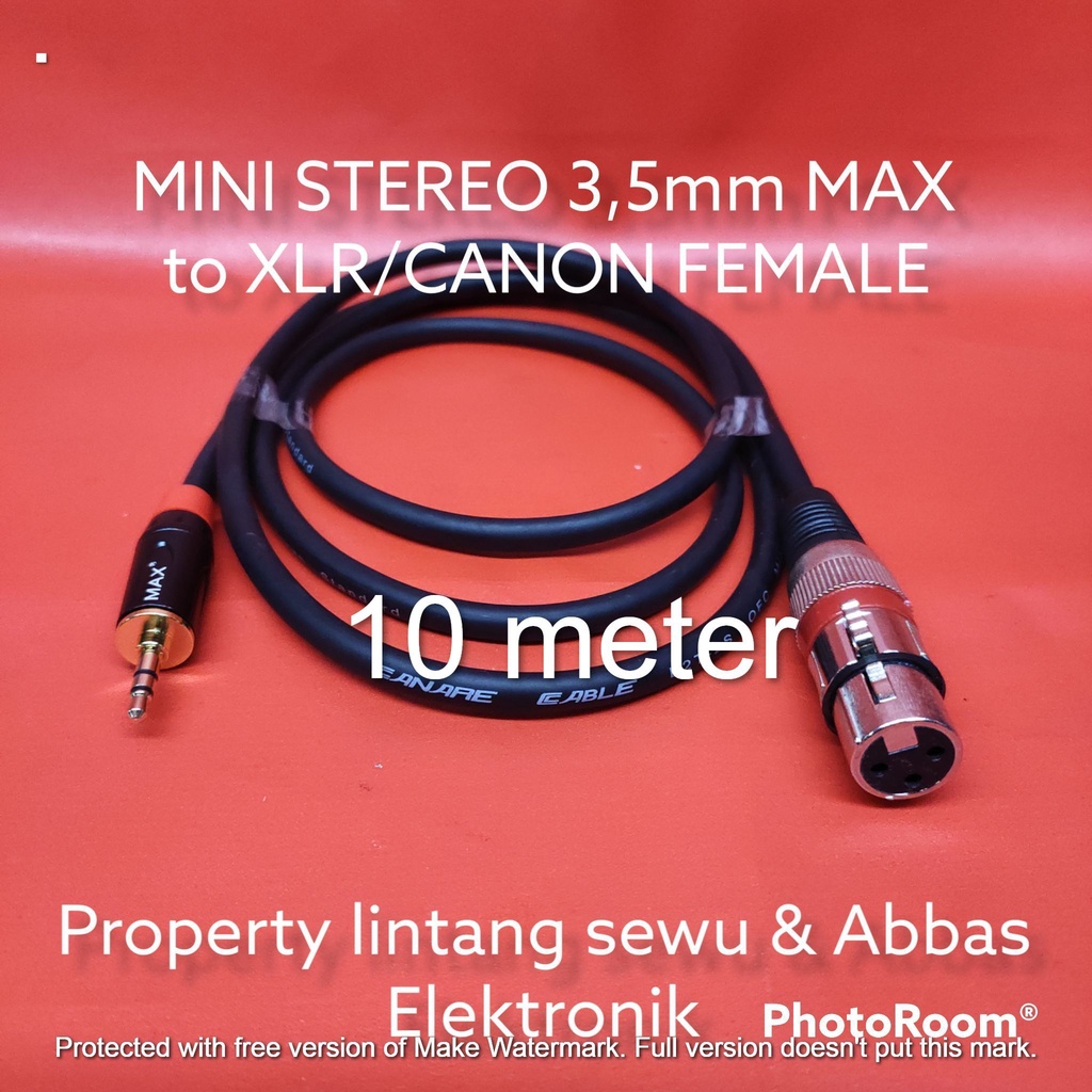 KABEL JEK MINI STEREO MAX TO XLR CANON FEMALE 10 meter