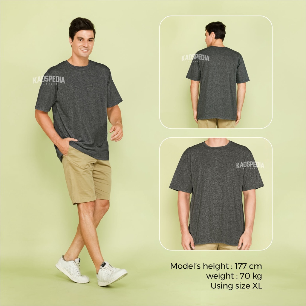 Kaos Polos Cotton Combed Lengan Pendek Premium 30s Pria Wanita Kaospedia Bandung-GREY CHARCOAL