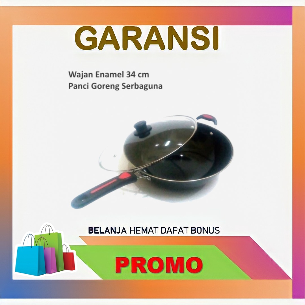 Panci Goreng Gagang Enamel Serbaguna Happy Fun