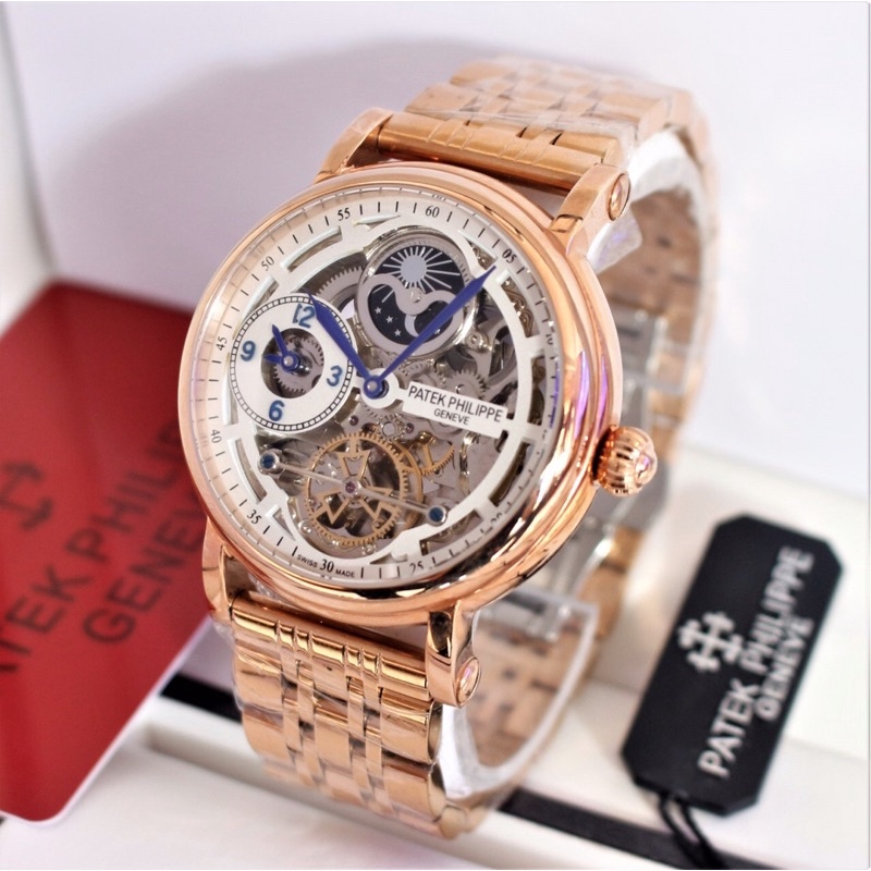 JAM TANGAN PP PRIA TYPE MOON PHASE AUTOMATIC CHRONOGRAPH ORI BM