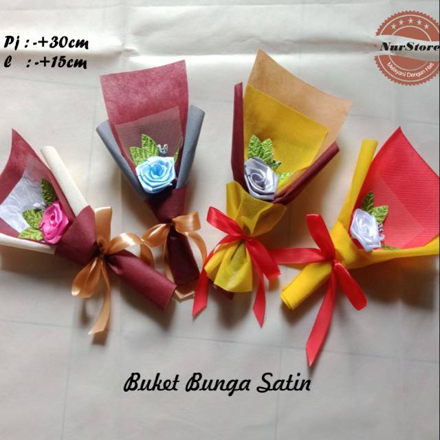 Buket bunga satin// buket 1 tangkai// buket bunga// buket murah