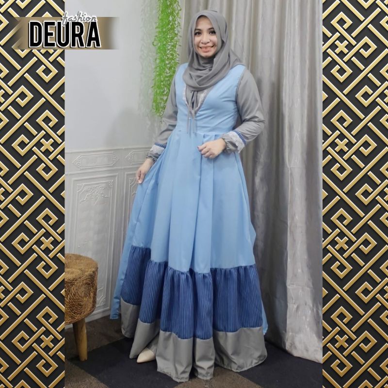 Gamis Deura Original D270 / Gamis Deura Biru / Gamis Deura Terbaru / Gamis Remaja