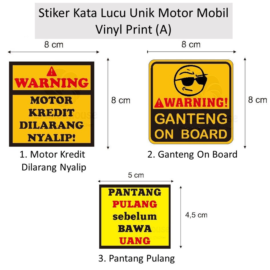 Aksesoris Motor Mobil Spakbor Batok Sticker Vinyl A Lucu Unik Warning Stiker