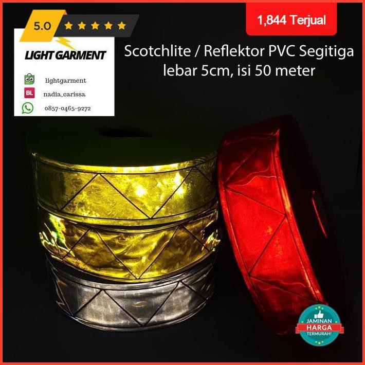 

8.8 Pita Scotlight Scotlite Pvc 5 Cm Motif Segitiga Isi 50 Meter - Kuning Exclusive