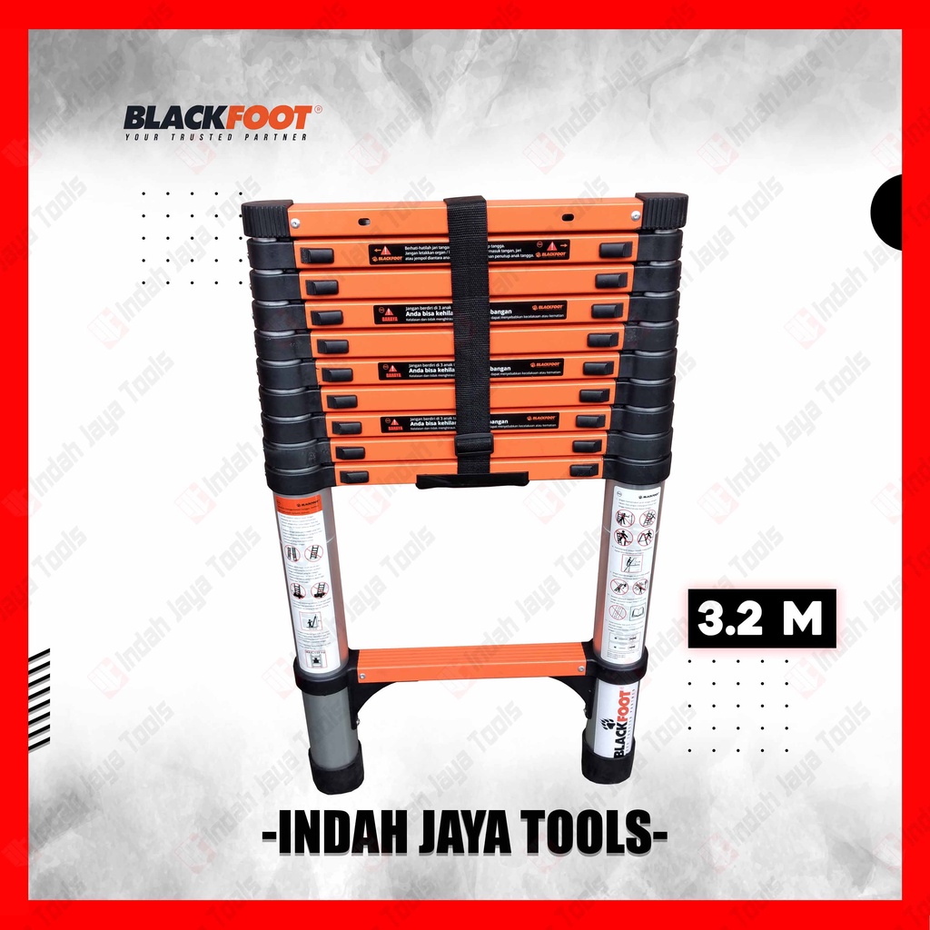 BLACKFOOT Tangga TELESKOPIK SINGLE 3.2 M Lipat Alumunium Meter