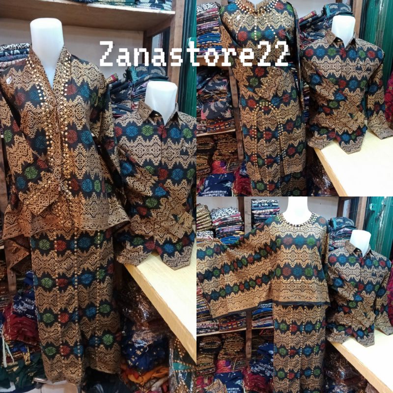 Setelan batik songket Palembang-baju kondangan keren-lasem