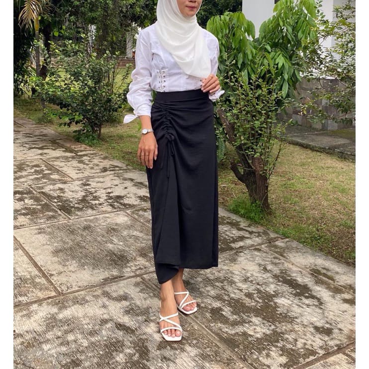 YES PROMO MURAH Rok Crinkle Airflow Tali Pinggang