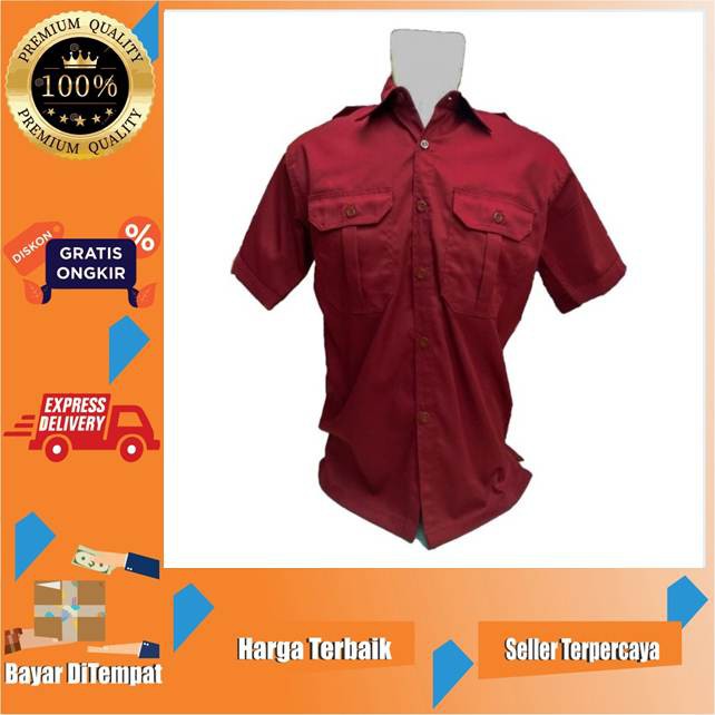 KEMEJA PDL NET TV MAROON - SERAGAM SRAGAM PDL NET MAROON POLOS NAVY HITAM KEMEJA PRIA BAJU WANITA