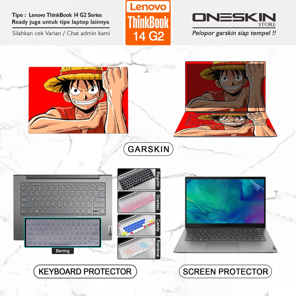 Garskin Laptop Keyboard Screen Protector  Lenovo ThinkBook 14 14s G2 ARE ITL Gen 2 ambar Full Body Tpu Silikon Bening Glossy Doff